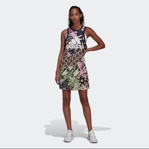FARM RIO X ADIDAS - FARM PRINT COTTON TANK DRESS MADE WITH RECYCLED MATERIALS